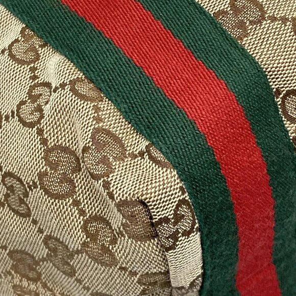 Auth GUCCI GG Pattern, Shelly (Web) 189669 Beige Brown Green Jacquard Leather - Picture 7 of 16
